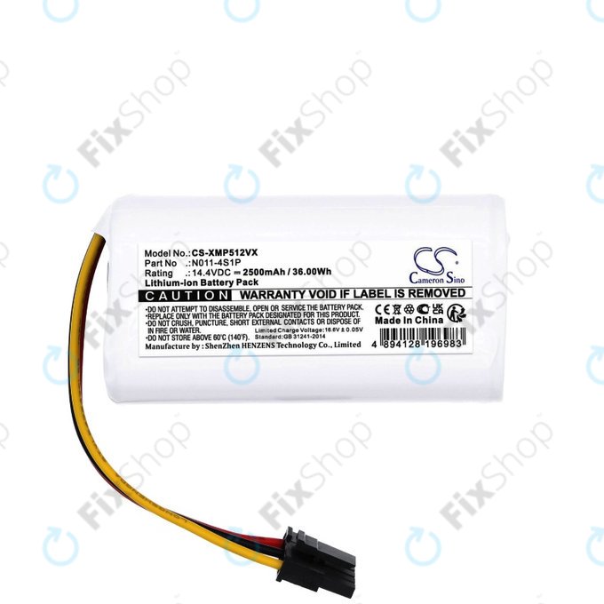 Battery for Xiaomi Mi Robot vacuum Mop 2 Lite, 2500mAh, Li-ion, 14.4V, 260V-4S1P, HQ