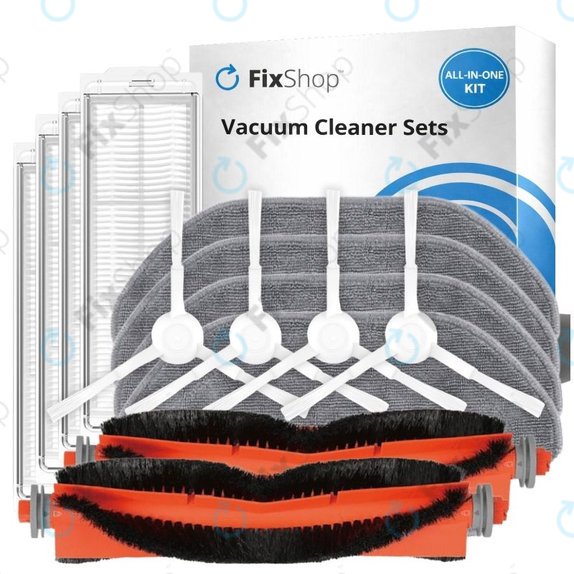 Replacement set for Xiaomi Robot Vacuum S10, S10 EU, S12 (2x Main brushes, 4x Filters, 4x Side brushes, 4x Mop cloths)
