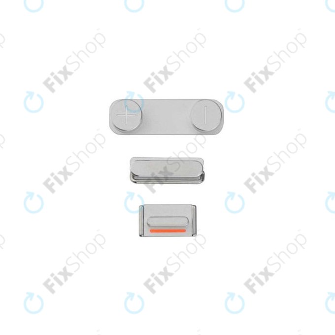 Apple iPhone 5S - Side Buttons Set - Power + Volume + Mute (Silver)