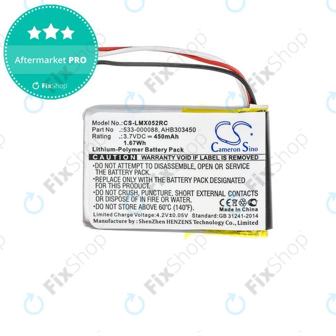 Battery for Logitech MX Master, 450mAh, Li-Pol, 3.7V, AHB303450, HQ