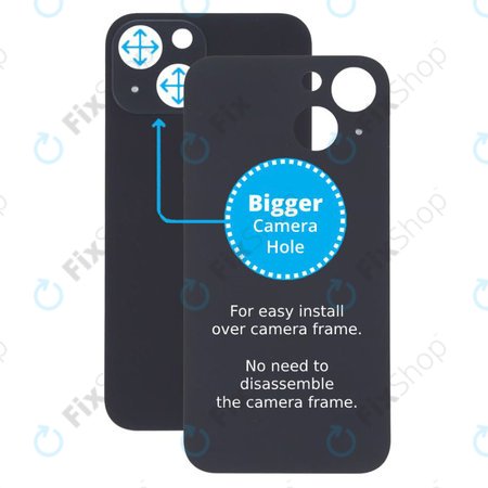 Apple iPhone 13 Mini - Rear Housing Glass with Bigger Camera Hole (Midnight)