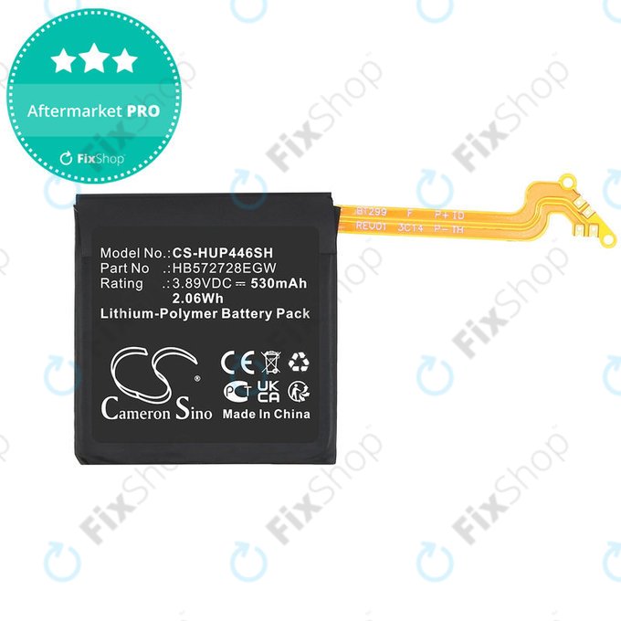 Battery for Huawei Watch GT4 46mm, 530mAh, Li-Pol, 3.89V, HB572728EGW, HQ