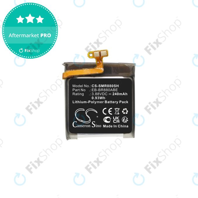 Battery for Samsung Galaxy Watch 4 40mm, Watch4 Classic 42mm, 240mAh, Li-Pol, 3.88V, EB-BR880ABE, HQ