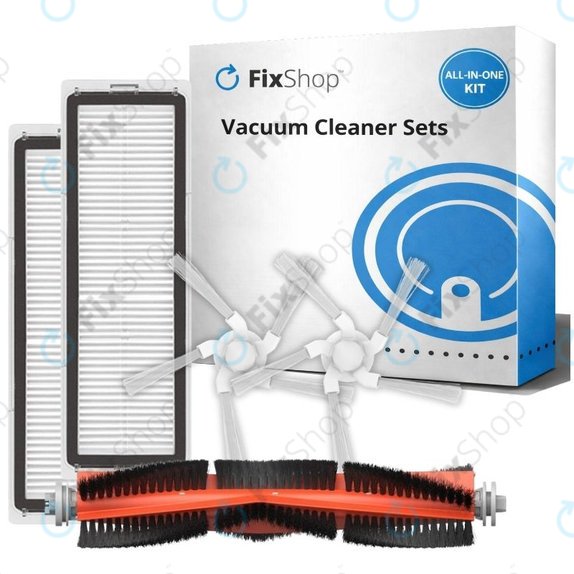 Replacement set for Xiaomi Dreame Bot W10, W10 Pro (1x Main brush, 2x Filters, 2x Side brushes)