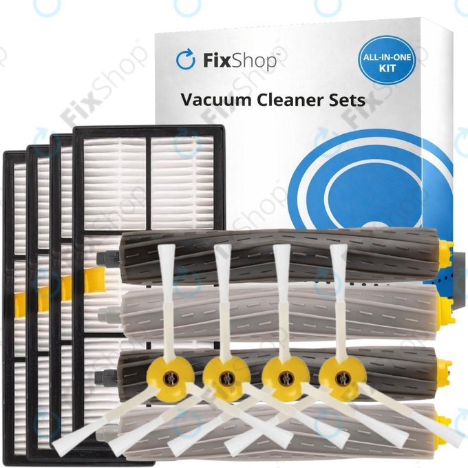 Replacement set for iRobot Roomba 800, 900-series (2 pairs of Main brushes, 4x Filter, 4x Side brush)