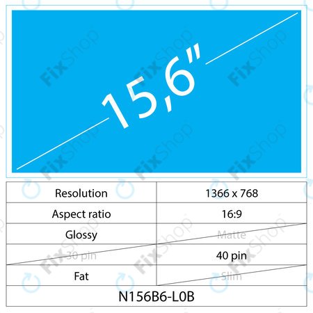 15.6 LCD Fat Glossy 40 pin HD