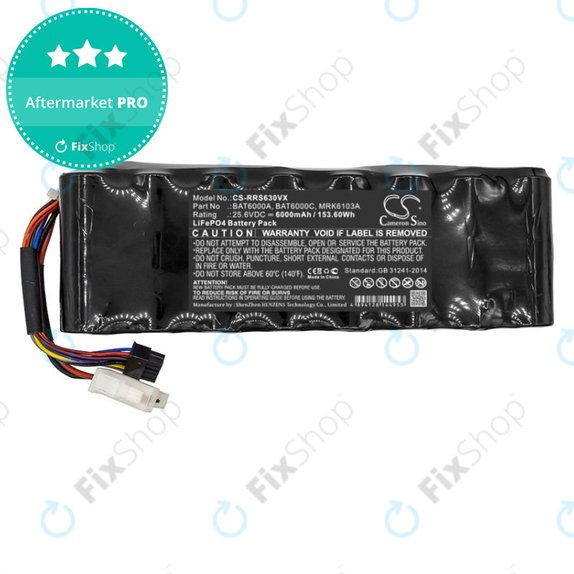 Battery for Robomow, Wolf Garten, Cub Cadet, 6000mAh, LiFePO4, 25.6V, MRK6103A, HQ