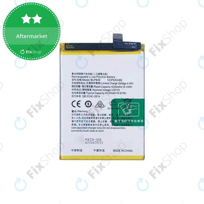 Oppo Reno 5 Z 5G - Battery BLP839 4310mAh