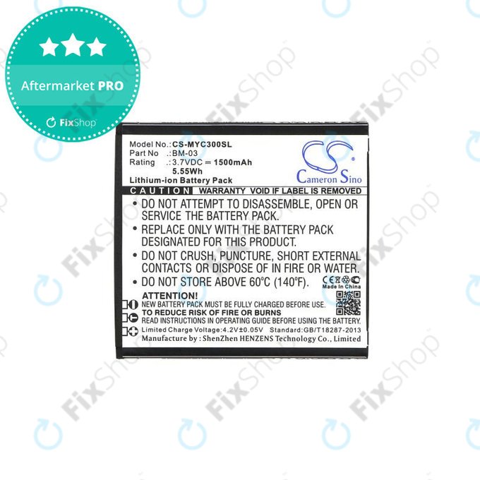 Battery for MyPhone Funky, 1500mAh, Li-Ion, 3.7V, BM-03, HQ