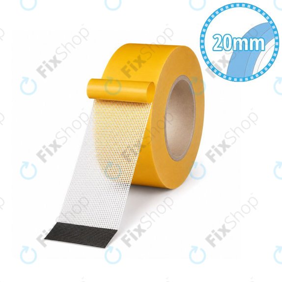 Double-sided mesh adhesive tape, 20mm x 20m, transparent