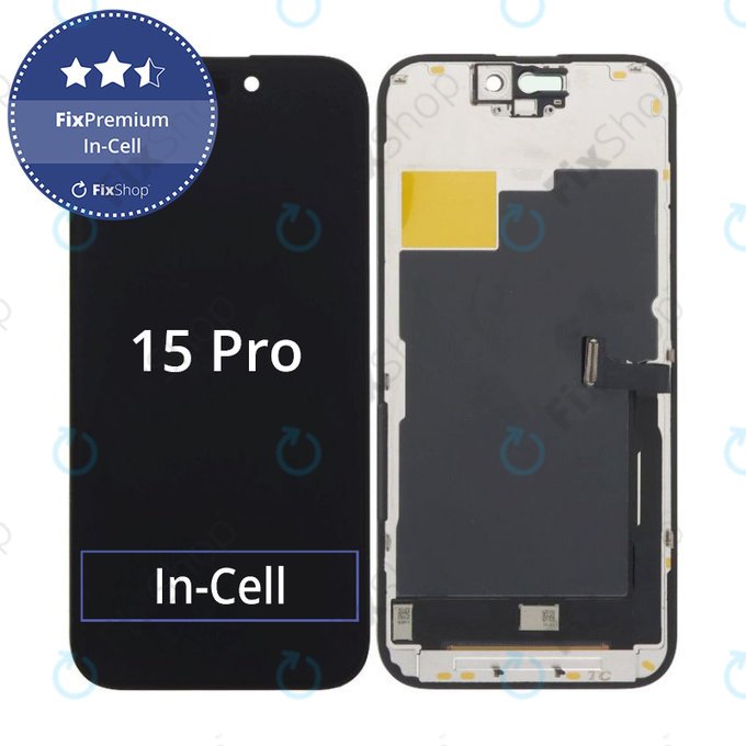 Display In-Cell FHD for iPhone 15 Pro, Touch Screen with Frame, FixPremium