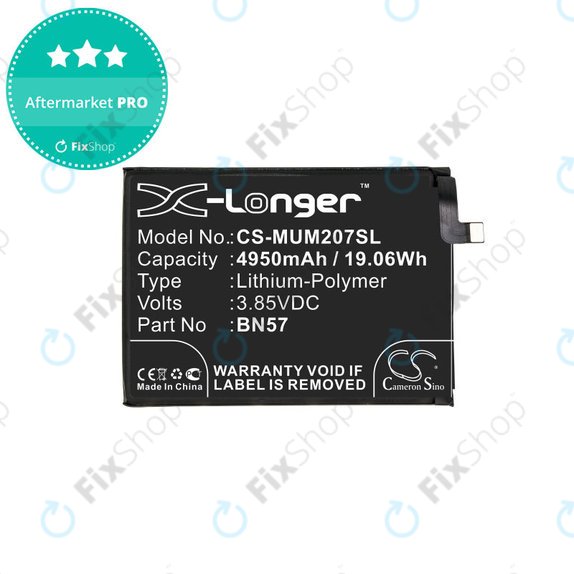 Battery for Xiaomi Poco X3 NFC M2107J20CG, 4950mAh, Li-Pol, 3.85 V, BN57, HQ