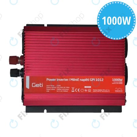 Geti GPI 1012 - Voltage Converter 12V / 230V with USB (1000W)