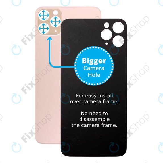 Apple iPhone 11 Pro - Rear Housing Glass with Bigger Camera Hole (Gold)