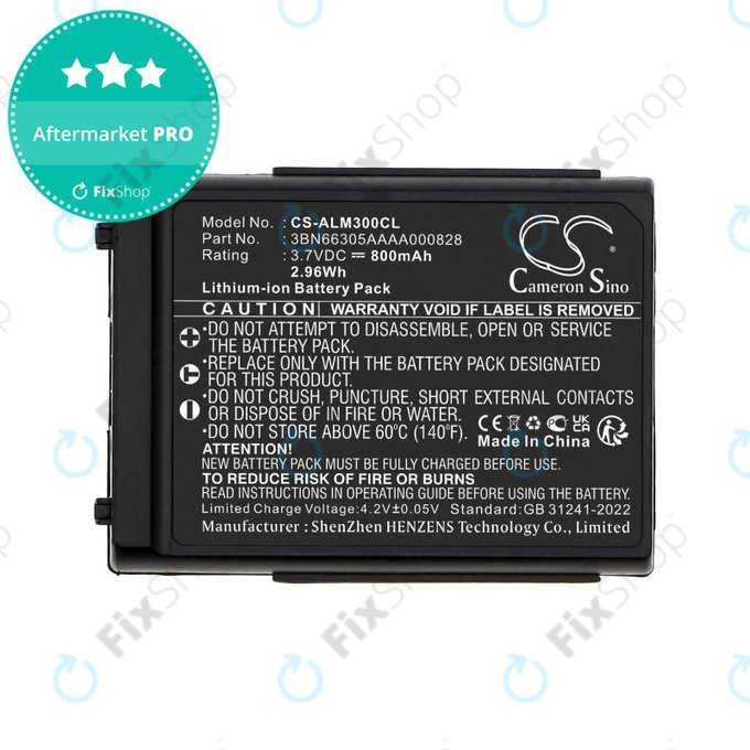 Battery for Alcatel Mobile 300, 400 Dect, Mobile Reflexes 300, 400, 800mAh, Li-Ion, 3.7V, 3BN66305AAAA000828, HQ