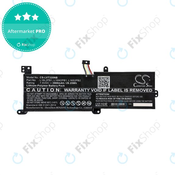 Battery for Lenovo 320, 330, 520, Ideapad 320, 330, S145, 3900mAh, Li-Pol, 7.5V, L16L2PB1, HQ