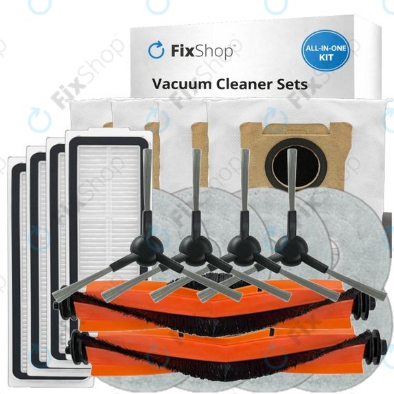 Replacement set for Xiaomi Robot Vacuum X20 Max, X20 Pro (2x Main brush, 4x Filter, 4x Side brush, 8x Mop cloth, 4x Dust bag)