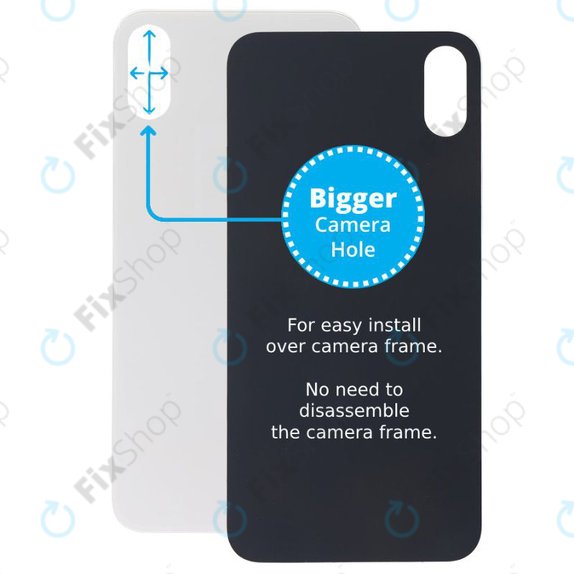 Apple iPhone XS Max - Rear Housing Glass with Bigger Camera Hole (Silver)