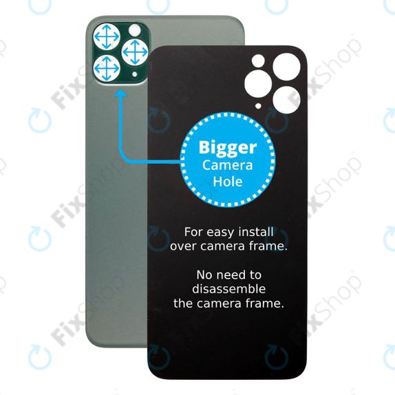 Apple iPhone 11 Pro - Rear Housing Glass with Bigger Camera Hole (Green)