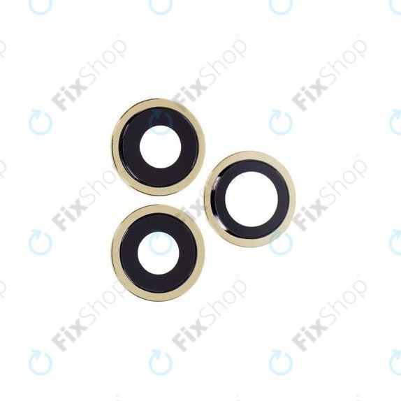 Apple iPhone 12 Pro Max - Rear Camera Lens + Frame (Gold) - 3pcs