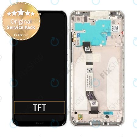 Xiaomi Redmi Note 8 - LCD Display + Touch Screen + Frame (Moonlight White) - 5600040C3J00 Genuine Service Pack