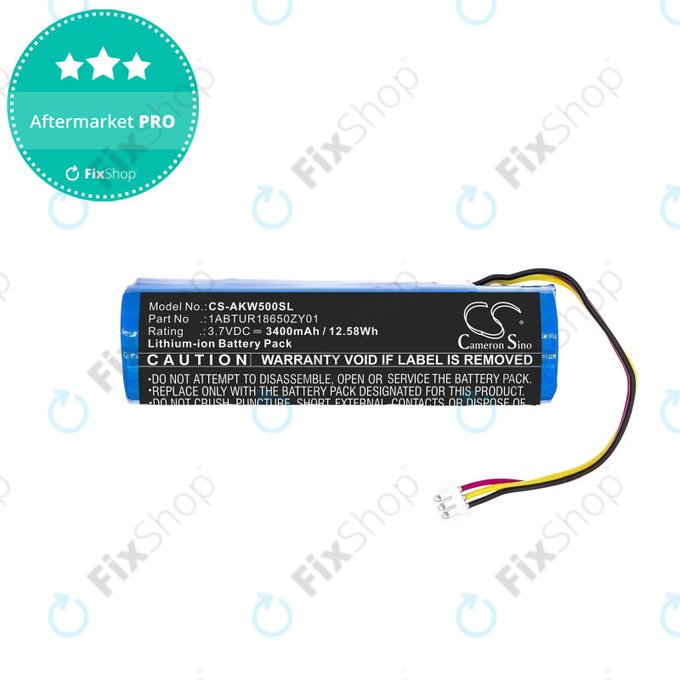 Battery for Akai 5000 Solo, Ewi 5000, 3400mAh, Li-Ion, 3.7V, 1ABTUR18650ZY01, HQ