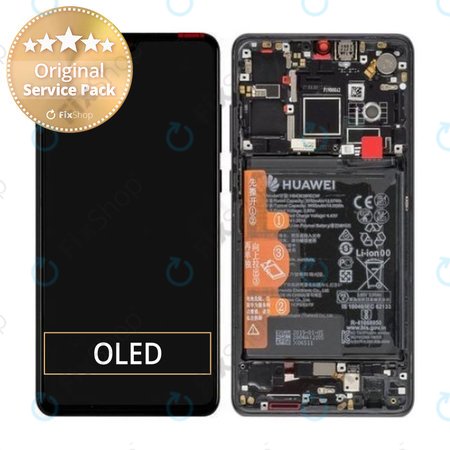 Huawei P30 - LCD Display + Touch Screen + Frame + Battery (Black) - 02352NLL, 02354HLT Genuine Service Pack