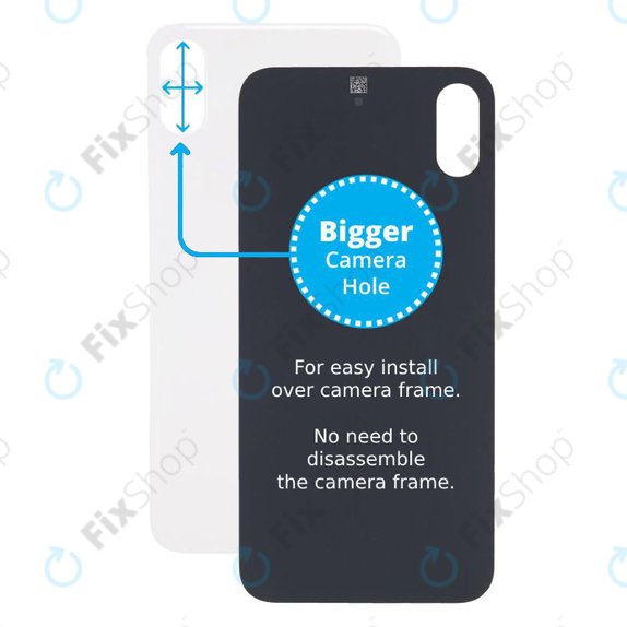Apple iPhone XS - Rear Housing Glass with Bigger Camera Hole (Silver)