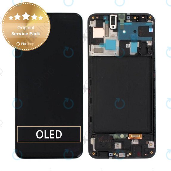 Samsung Galaxy A50 A505F - LCD Display + Touch Screen + Frame (Black) - GH82-19204A, GH82-19713A, GH82-19714A, GH82-19289A Genuine Service Pack