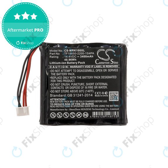 Battery for Marshall Kilburn, 3400mAh, Li-Ion, 14.4V, TF18650-2200-1S4PA, HQ
