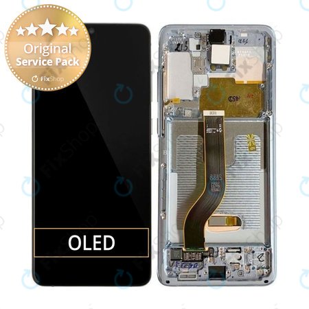 Samsung Galaxy S20 Plus G985F - LCD Display + Touch Screen + Frame (Cloud White) - GH82-22134B, GH82-22145B Genuine Service Pack