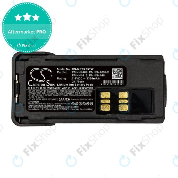 Battery for Motorola DP2600, 4000, 4600, 4800, XPR3000, XPR3300, 3350mAh, Li-Ion, 7.4V, PMNN4409, HQ