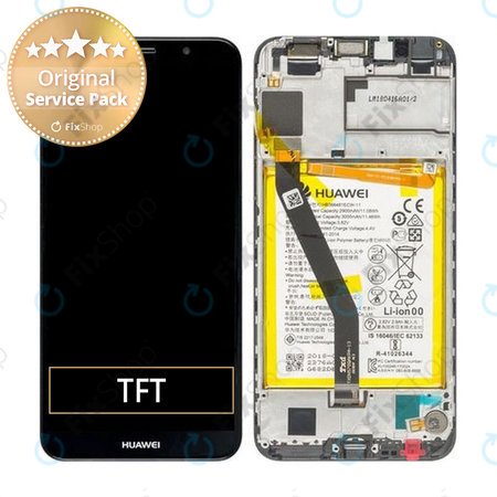 Huawei Y6 (2018), Y6 Prime (2018) - LCD Display + Touch Screen + Frame + Battery (Black) - 02351WLJ Genuine Service Pack
