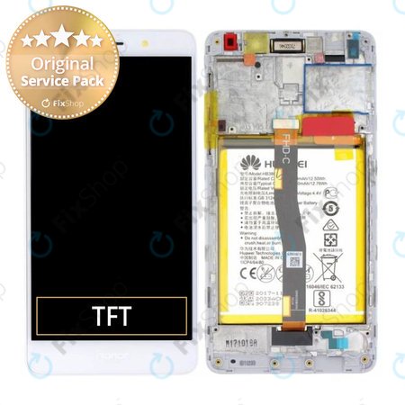Huawei Honor 6X - LCD Display + Touch Screen + Frame + Battery (Gold, Silver) - 02351ADQ Genuine Service Pack