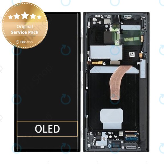 Samsung Galaxy S22 Ultra S908B - LCD Display + Touch Screen + Frame (Graphite) - GH82-27488E, GH82-27489E Genuine Service Pack