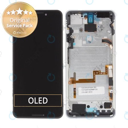 Google Pixel 3 - LCD Display + Touch Screen + Frame (Clearly White) - 20GB1WW0S03 Genuine Service Pack