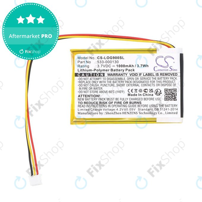 Battery for Logitech G403, G703, G900, G903, 1000mAh, Li-Pol, 3.7V, 533-000130, HQ
