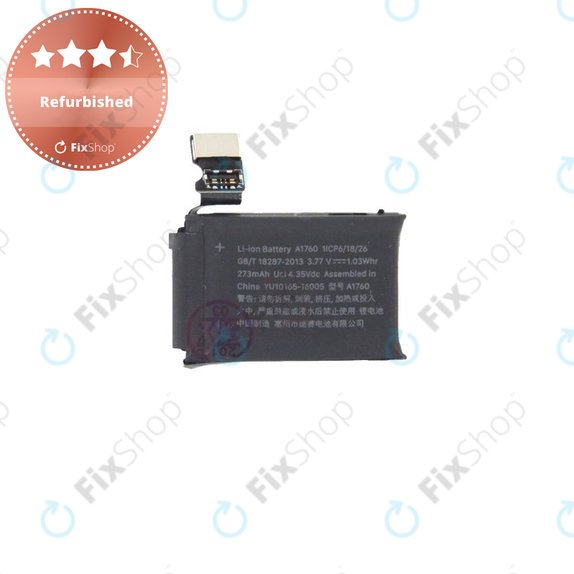 Battery for Apple Watch 2 38mm, 273mAh, A1760, Refurbished