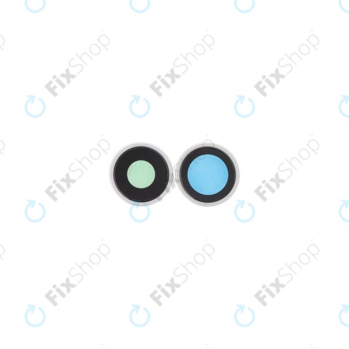 Apple iPhone 16, 16 Plus - Rear Camera Lens with Frame (White) - 2pcs