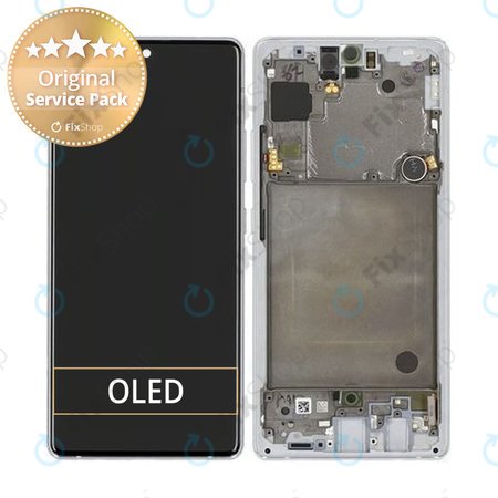 Samsung Galaxy A71 5G A716B - LCD Display + Touch Screen + Frame (Prism Cube Sliver) - GH82-22804B Genuine Service Pack