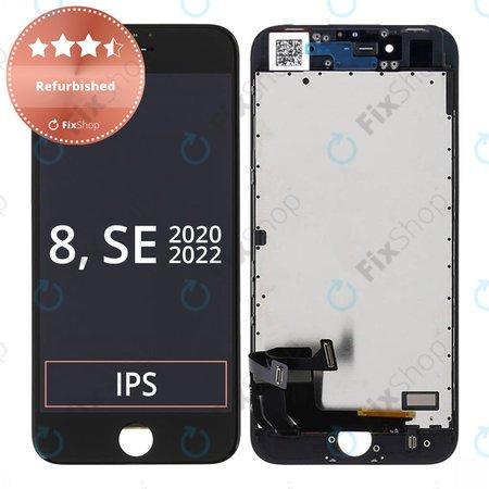 Apple iPhone 8, SE (2020), SE (2022) - LCD Display + Touch Screen + Frame (Black) Refurbished