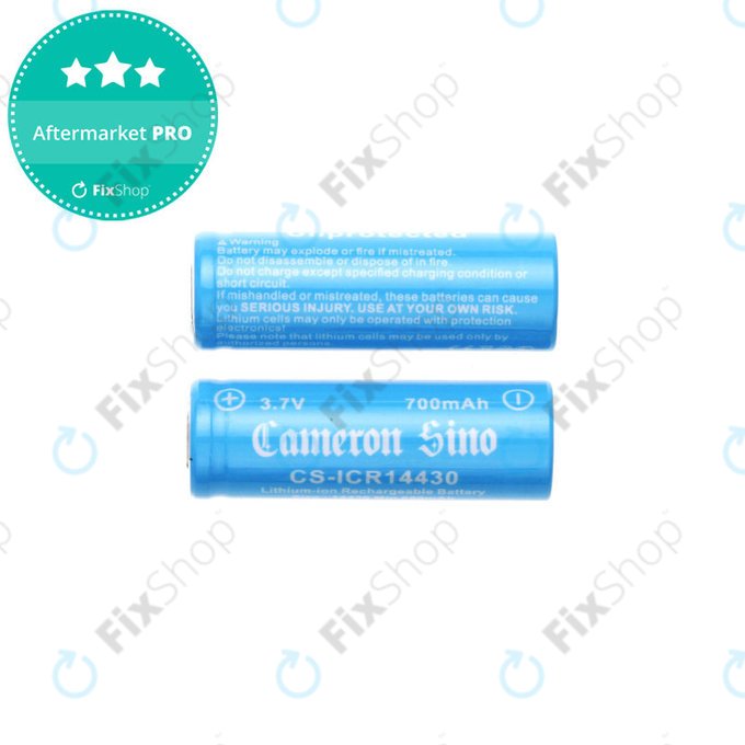 Rechargeable battery, 2pcs, 650mAh, Li-ion, 3.7V, 14430, HQ