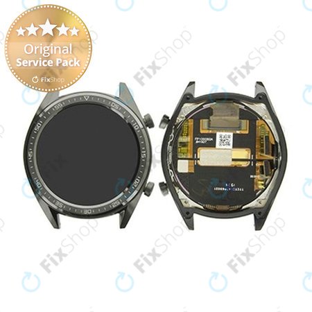 Huawei Watch GT Sport Fortuna B19S - LCD Dsplay + Touch Screen + Frame (Black) - 02352GNG Genuine Service Pack