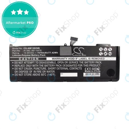 Apple MacBook Pro 15" A1286 (Early 2011 - Mid 2012) - Battery A1382 7070mAh HQ