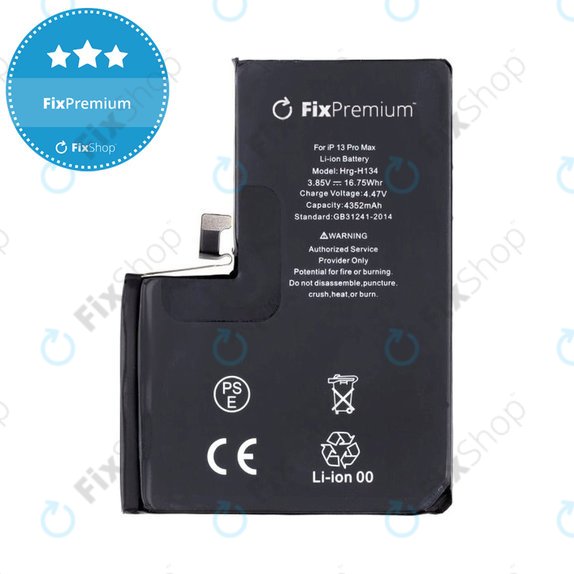Battery for iPhone 13 Pro Max, 4352mAh, A2653, FixPremium