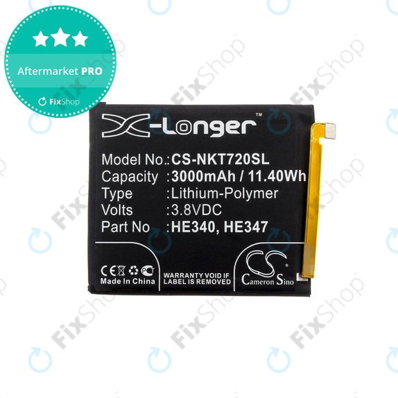 Battery for Nokia 7.1, 3000mAh, Li-Pol, 3.8 V, HE340, HQ
