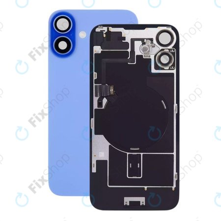 Apple iPhone 16 - Rear Housing Glass + Camera Lens + Metal Plate + Magsafe Magnet (Ultramarine)