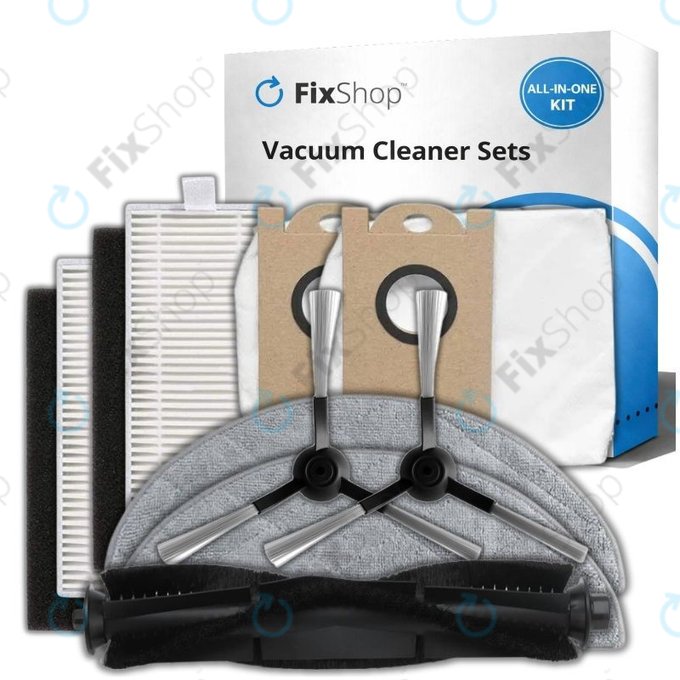 Replacement set for Xiaomi Viomi S9, Proscenic M7 Pro, M7 Max, M8 Pro (1x Main brush, 2x Filter, 2x Side brush, 2x Mop cloth, 2x Dust bag)