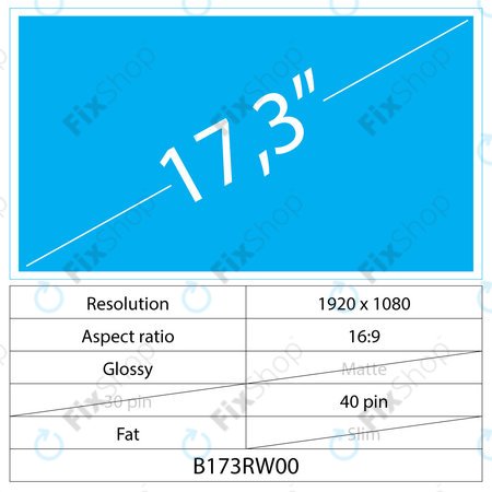 17.3 LCD Fat Glossy 40 pin Full HD