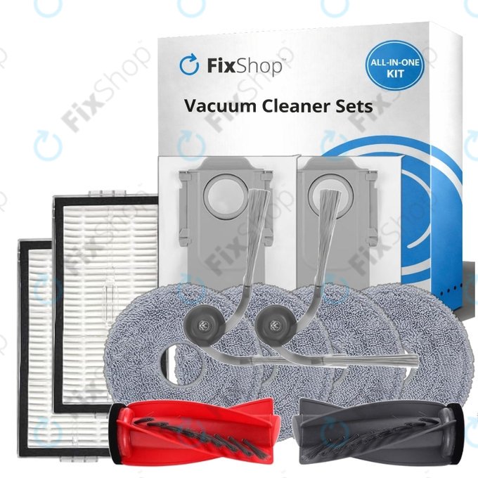 Replacement set for Roborock G20s Ultra, Saros 10R, 20 (1x Main brush, 2x Filter, 2x Side brush, 4x Mop cloth, 2x Dust bag)